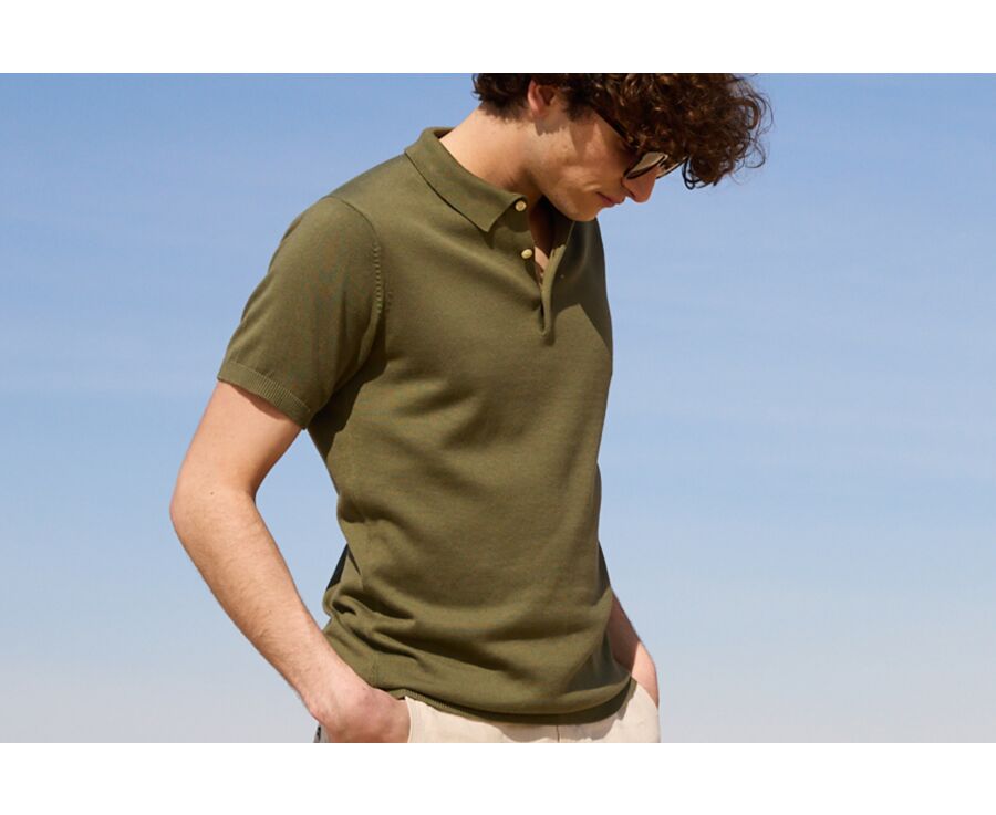 Polo homme Vert Kaki - BRAIDEN