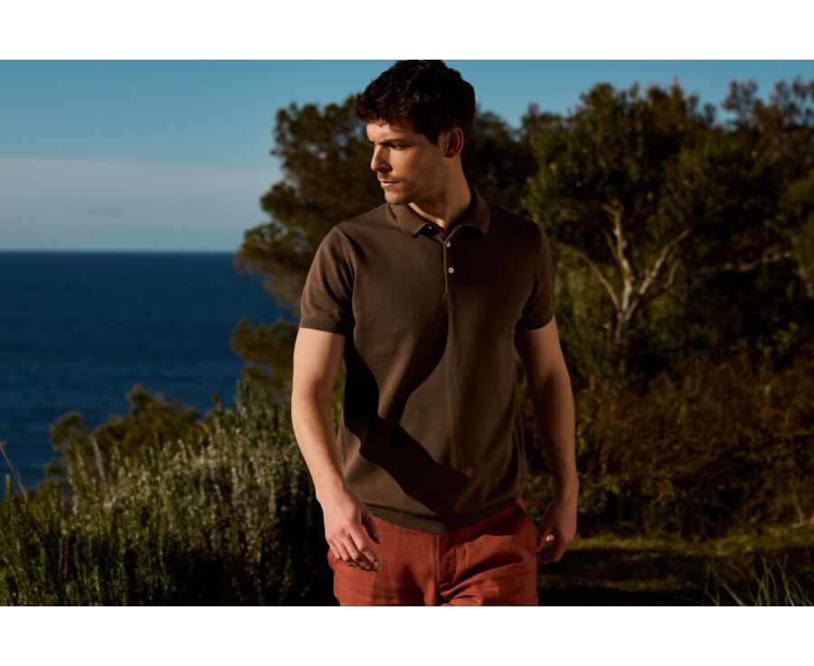Polo habillé homme Cacao - BRAIDEN