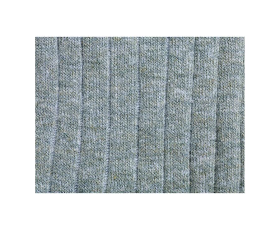 Chaussettes homme coton lin avec côtes Vert Sauge