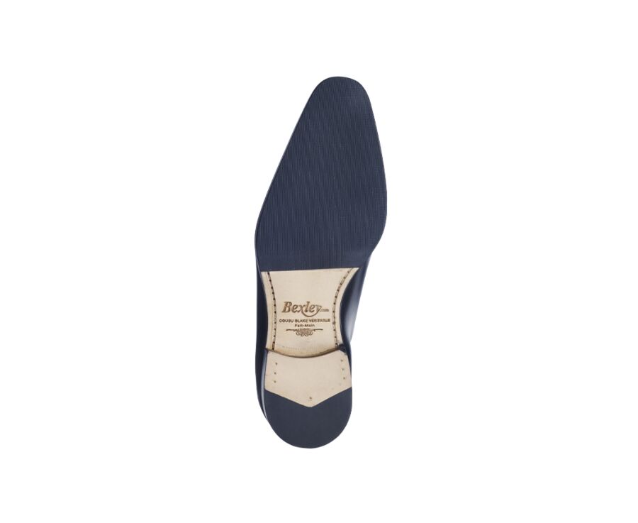Richelieu homme Noir semelle cuir avec patin - BELLAGIO PATIN