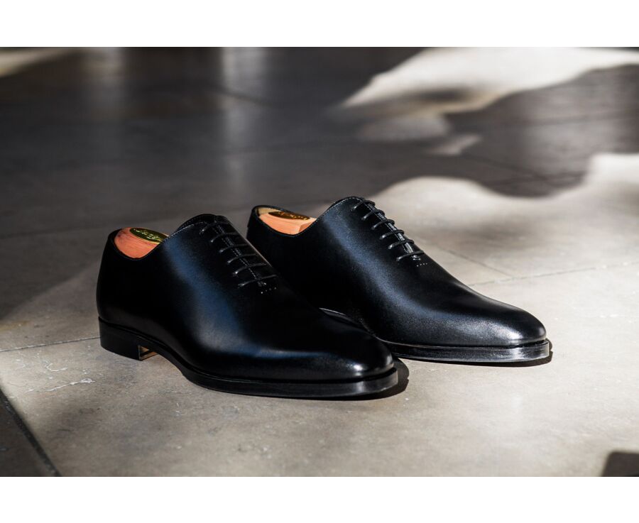 Richelieu homme Noir semelle cuir avec patin - BELLAGIO PATIN