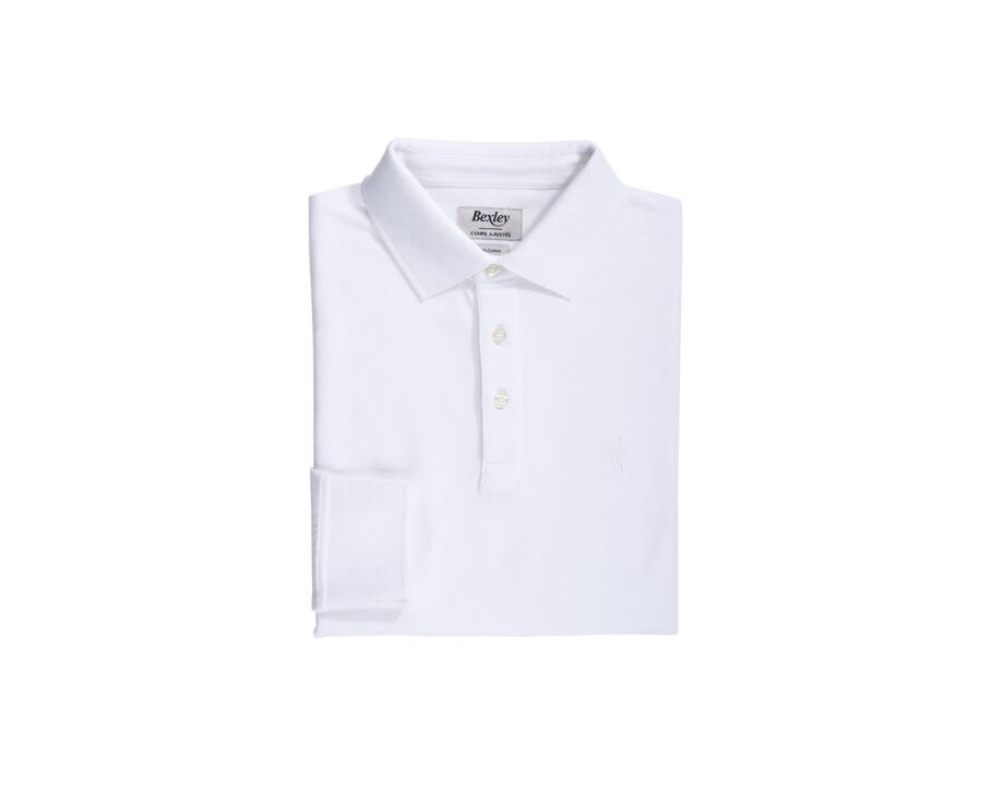 Polo manches longues homme Blanc - ALEC II ML