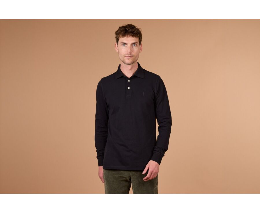 Polo manches longues homme Noir - ALEC II ML