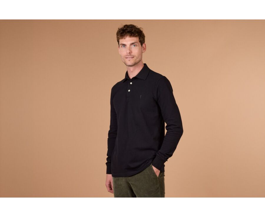 Polo manches longues homme Noir - ALEC II ML