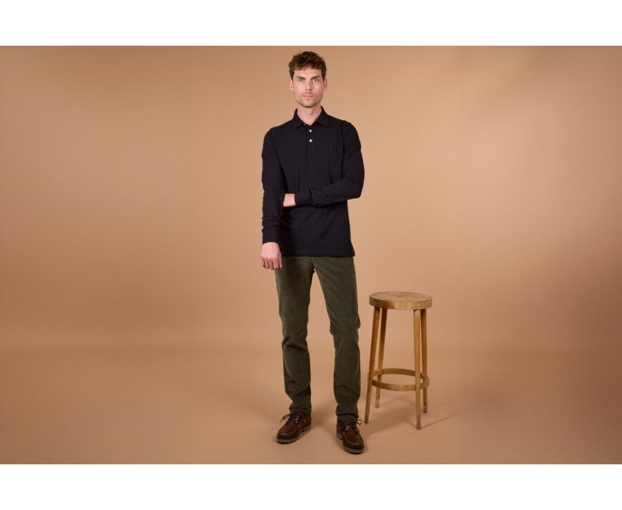 Polo manches longues homme Noir - ALEC II ML
