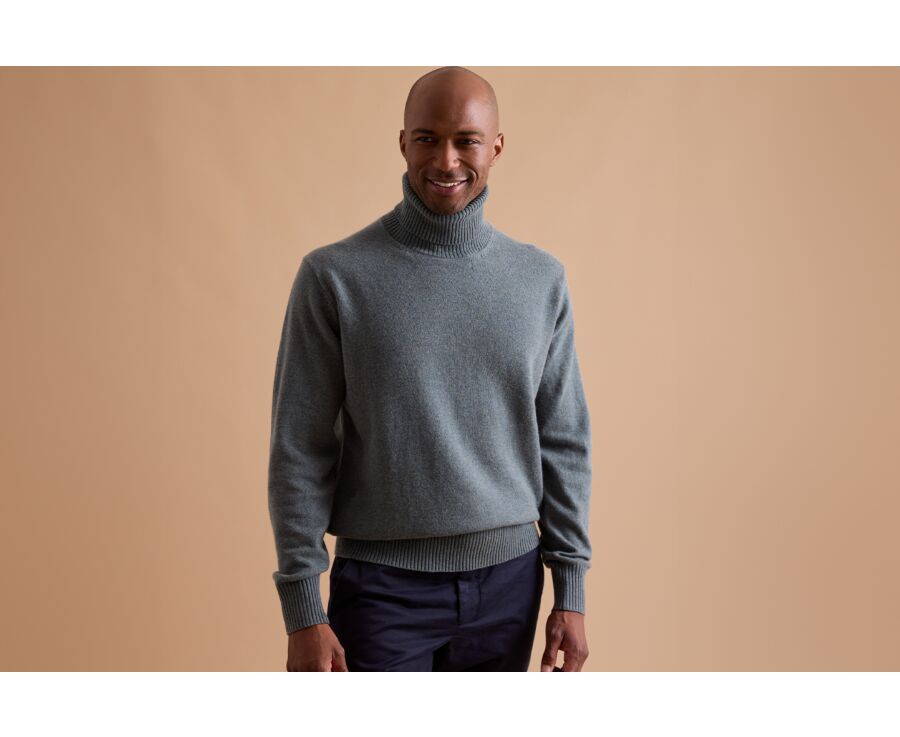 Pull col roulé homme Vert chiné - KENNERIC