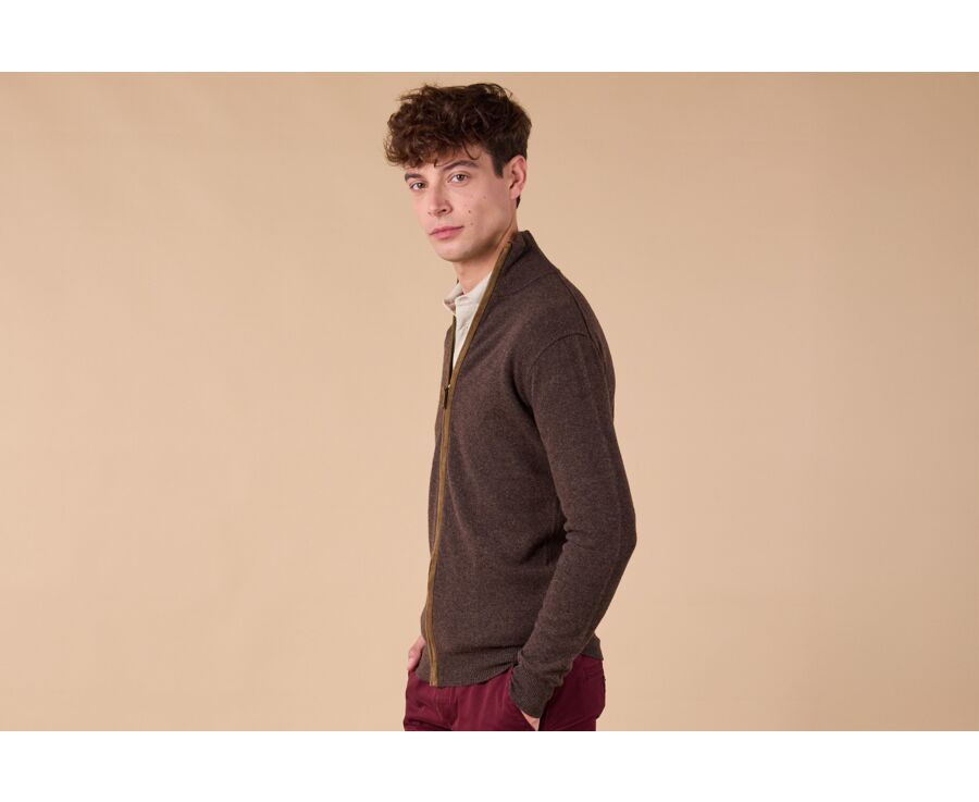Gilet homme laine Chocolat Foncé - KANTHER