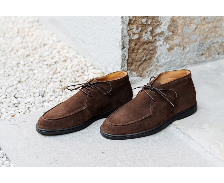 Bottines casual homme Velours Havane - SERENOA