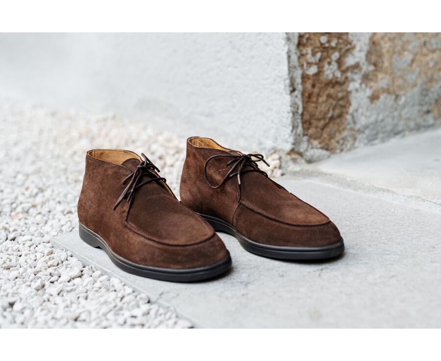 Bottines casual homme Velours Havane - SERENOA