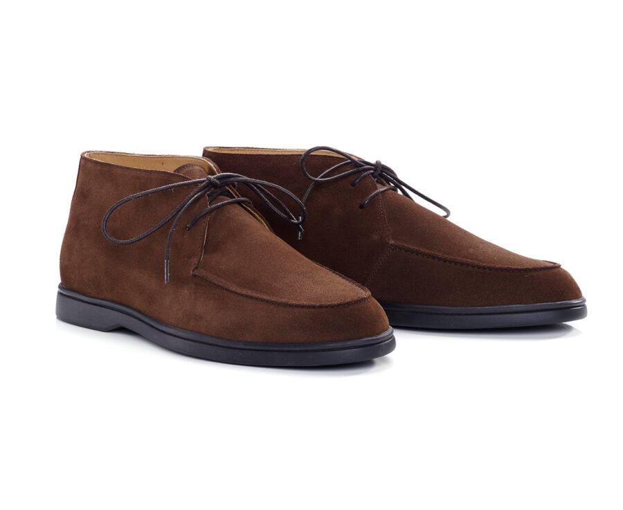 Bottines casual homme Velours Havane - SERENOA