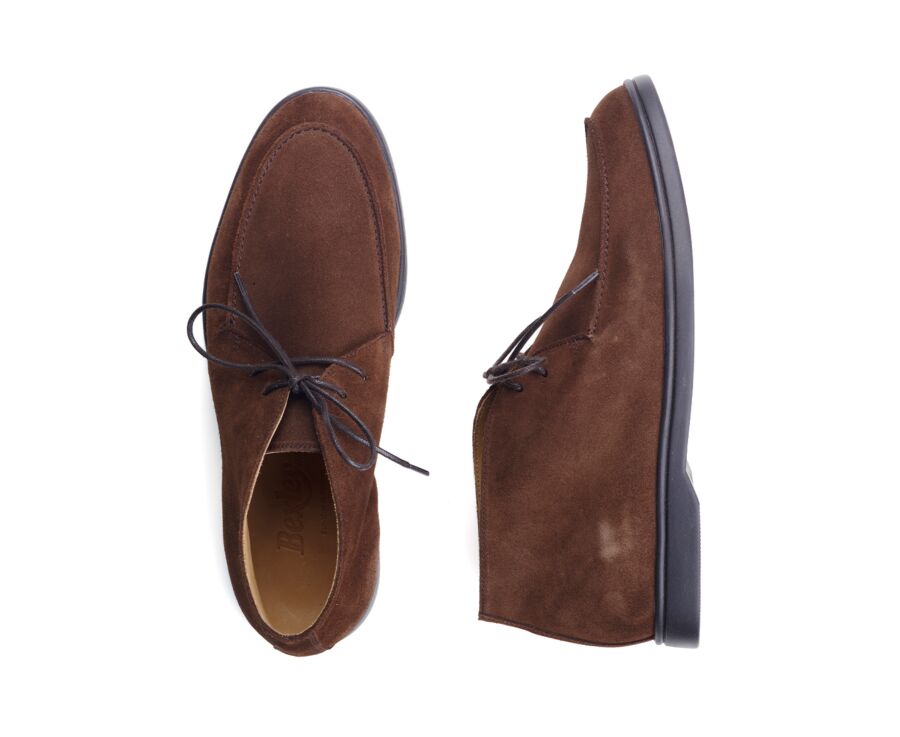 Bottines casual homme Velours Havane - SERENOA