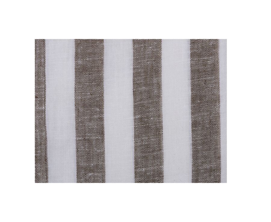 Chemise coton lin rayée Kaki et Blanc - BRUNIEN