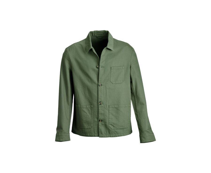 Veste de peintre coton/lin Vert Sauge - FAUSTINIEN