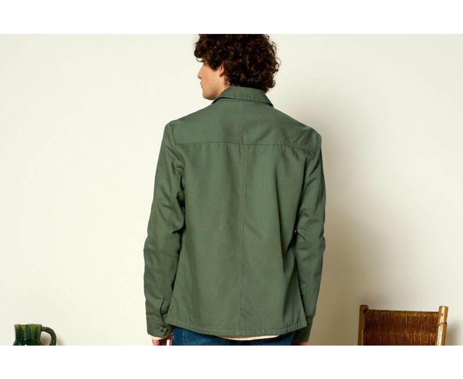 Veste de peintre coton/lin Vert Sauge - FAUSTINIEN
