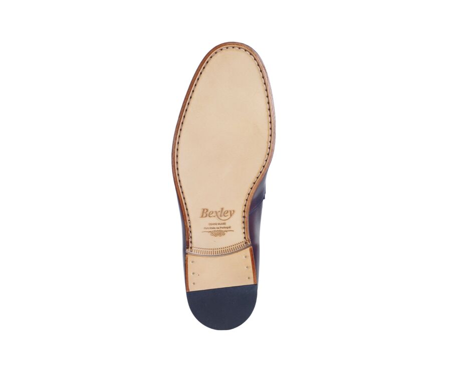 Mocassin pour Homme cuir Bordeaux Patiné - DERYBROOK