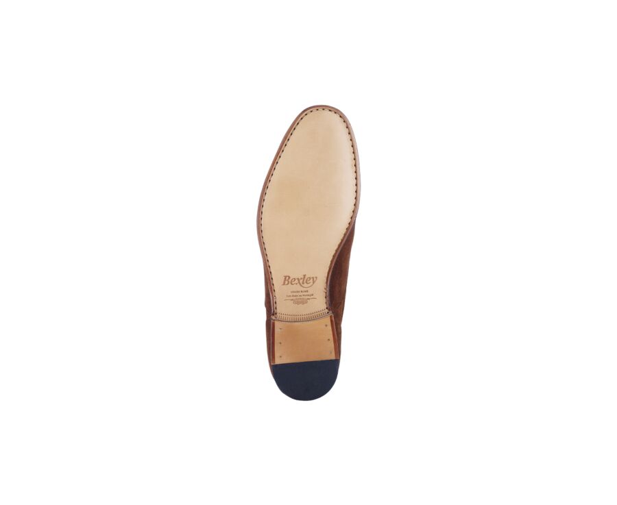 Derbies homme Velours Havane semelle cuir - BISHTON