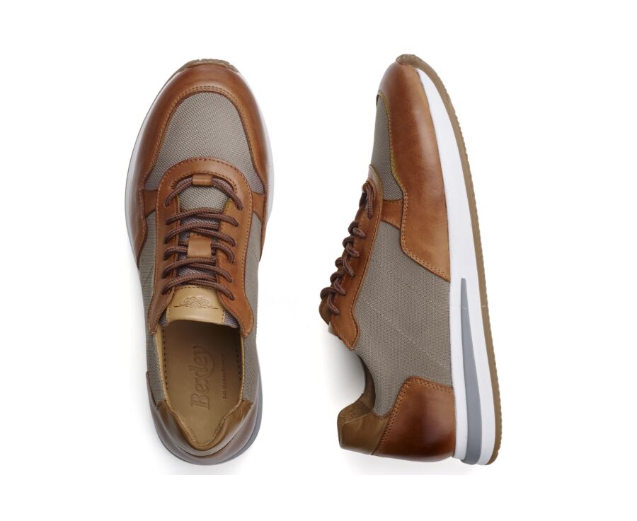 Sneakers homme - Chataigne Patiné et Beige - NIRRANDA II
