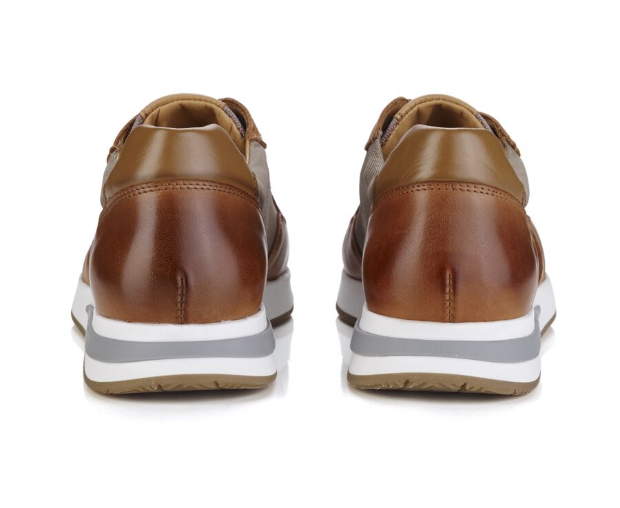 Sneakers homme - Chataigne Patiné et Beige - NIRRANDA II
