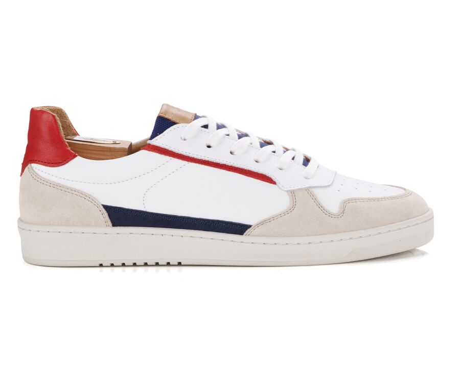 Sneakers cuir homme Bleu Blanc et Rouge - KOLORA