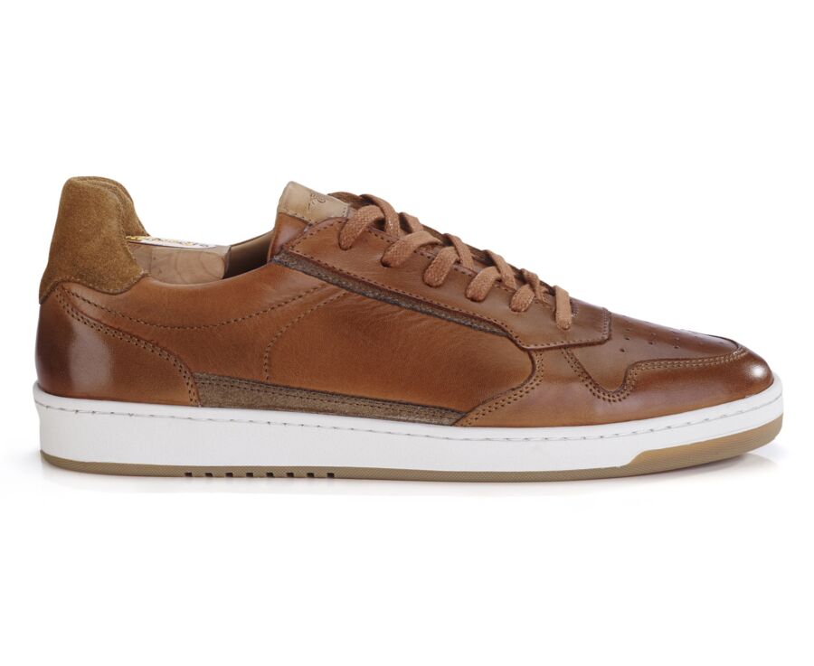 Sneakers cuir - Chataigne Patiné - KOLORA