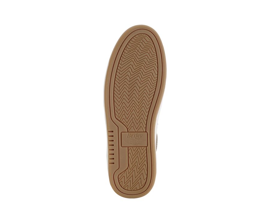 Sneakers cuir - Velours Beige - KOLORA