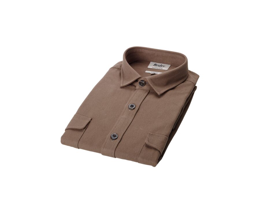 Surchemise en flanelle Camel - THÉODÉRIC