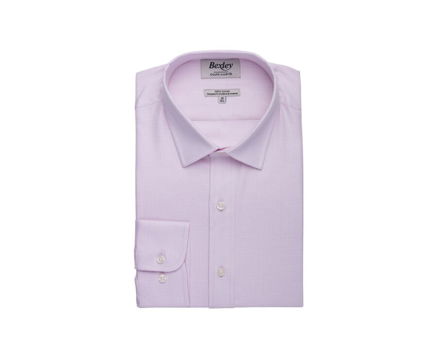 Chemise homme rose clair en twill effet chiné - SYLVÉNIAS