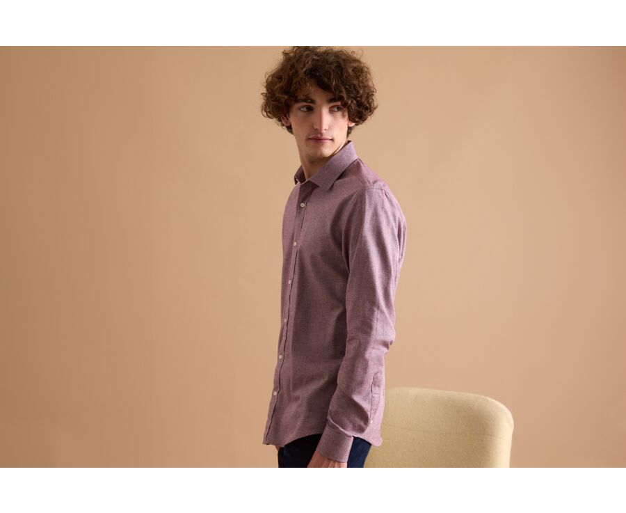 Chemise Flanelle coton Rouge Chiné - RILDEBERT
