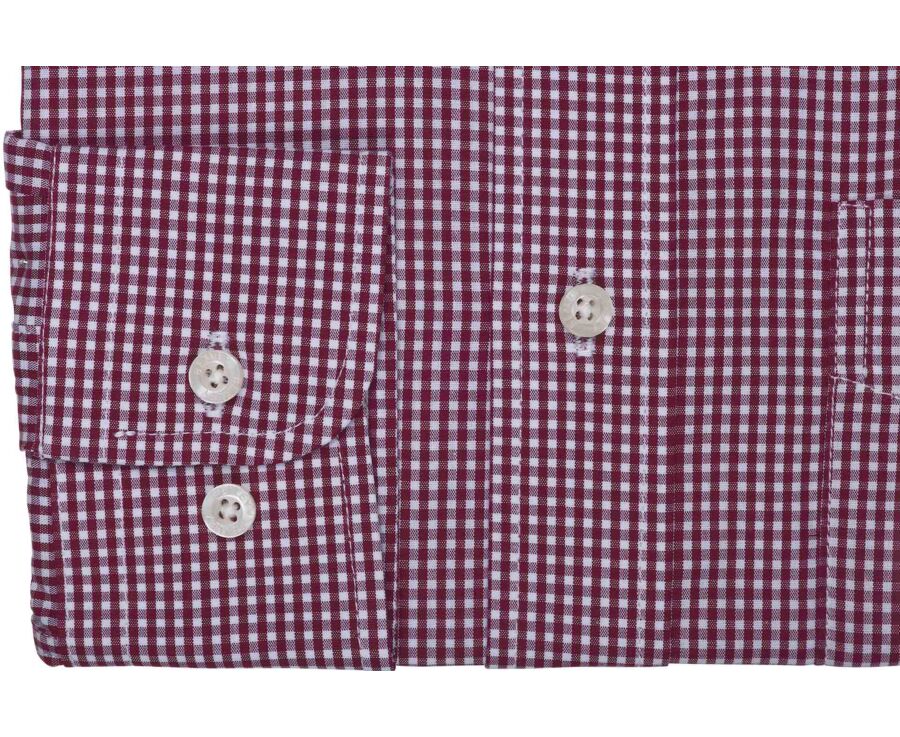 Chemise homme vichy bordeaux en popeline - JACEN