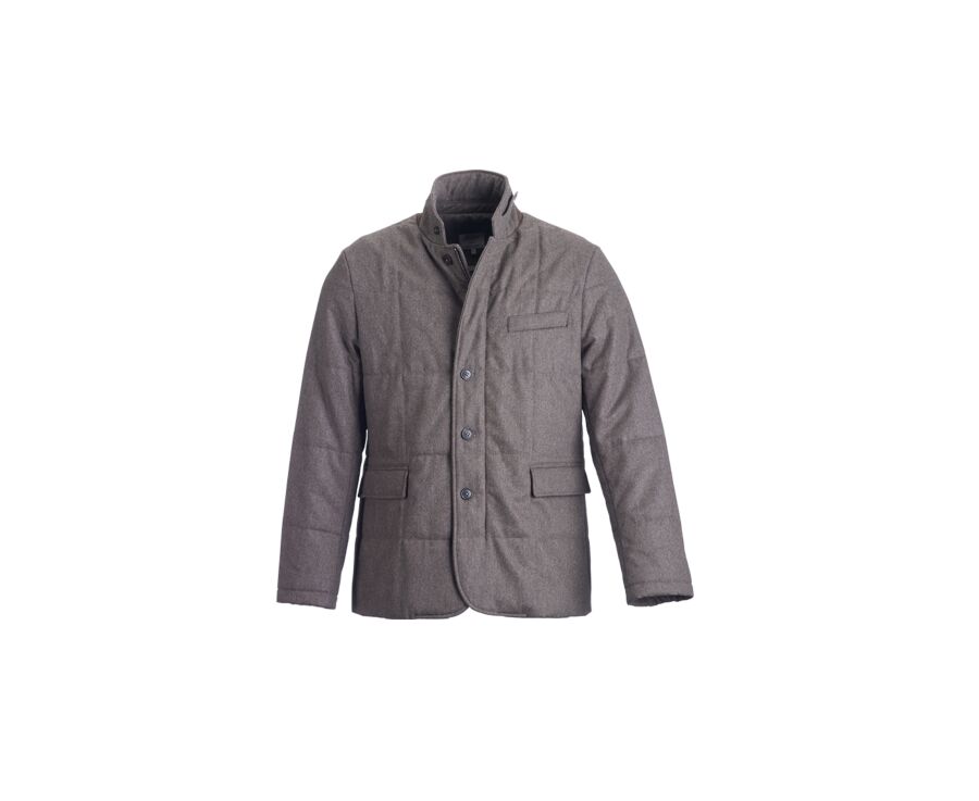Veste matelassée homme Taupe Foncé chiné - THÉOPHILE
