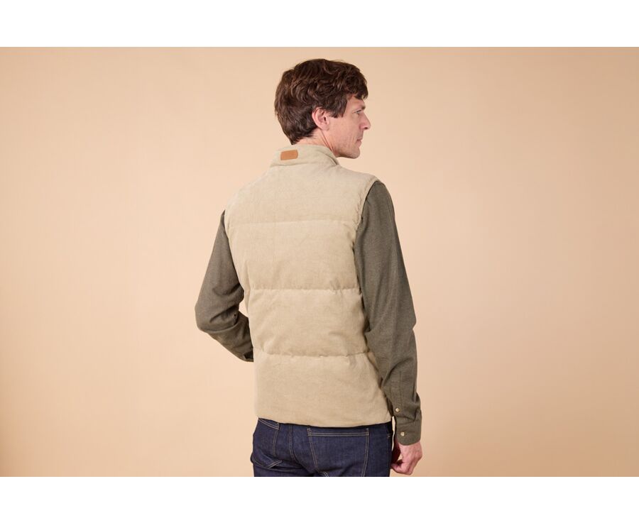 Doudoune en velours pour homme - Velours Olive Clair - HILMAR