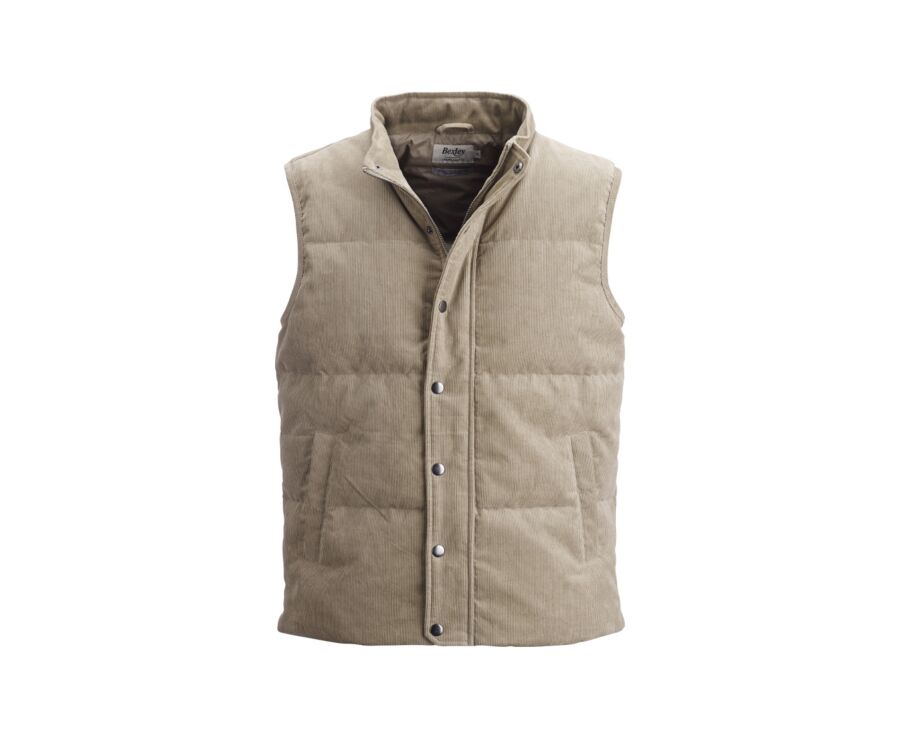 Doudoune en velours pour homme - Velours Olive Clair - HILMAR