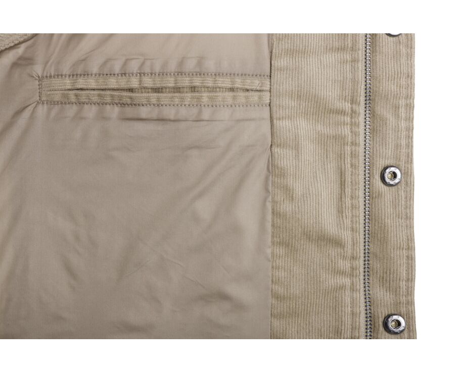 Doudoune en velours pour homme - Velours Olive Clair - HILMAR