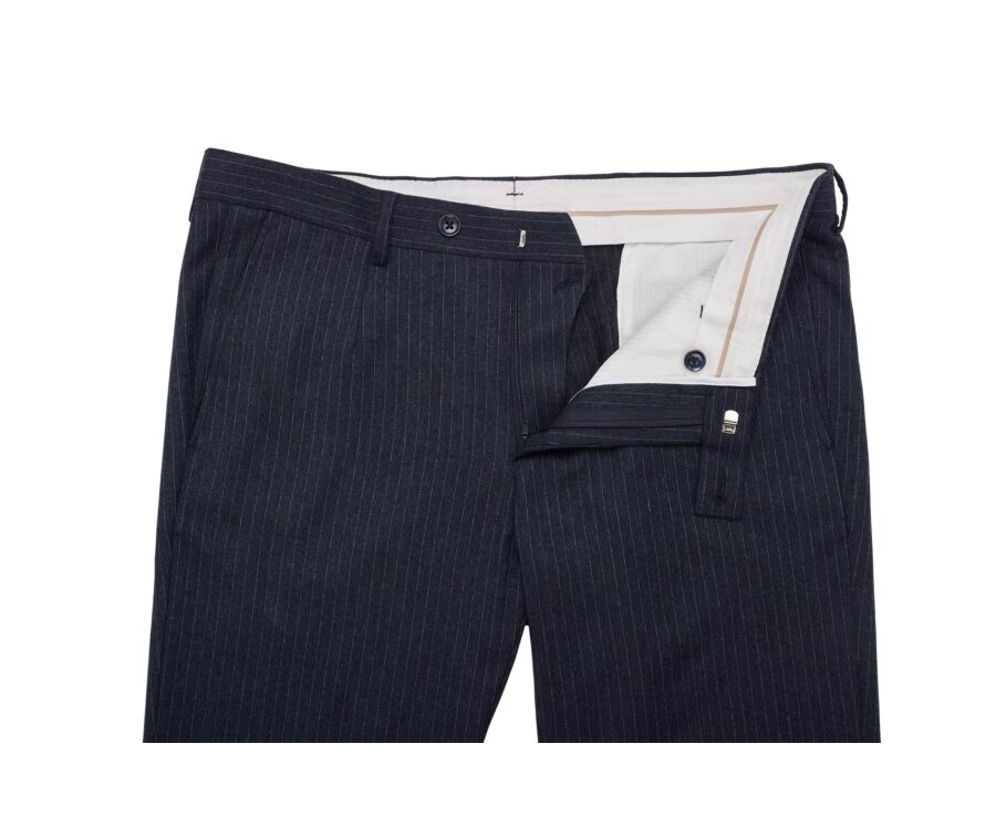 Pantalon de costume homme à rayures navy et gris - LAURIAN