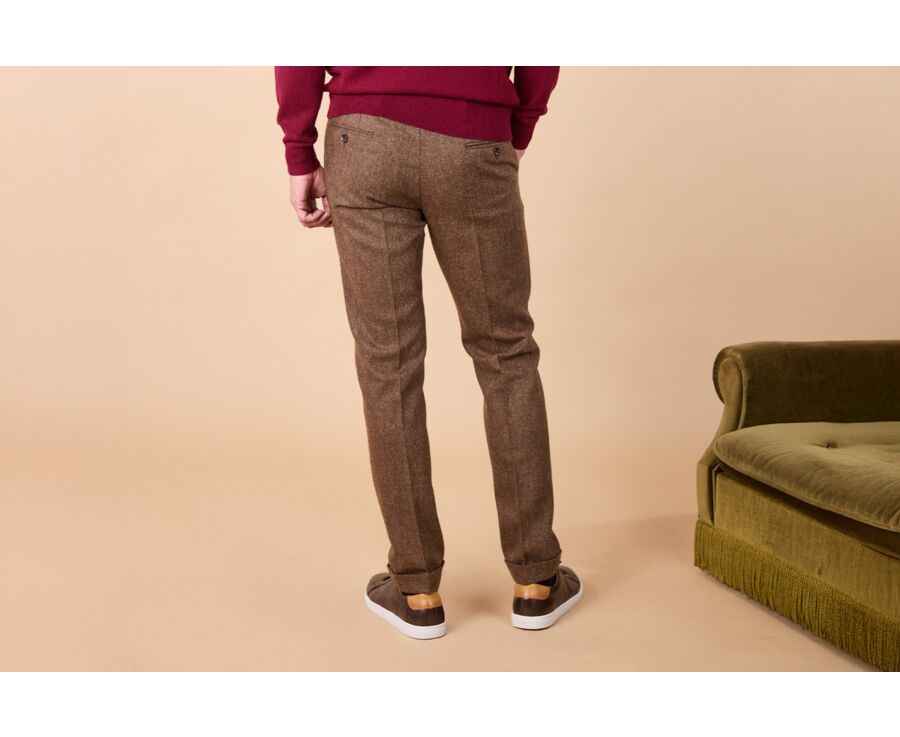 Pantalon habillé homme Chevron Marron - LAURIAN