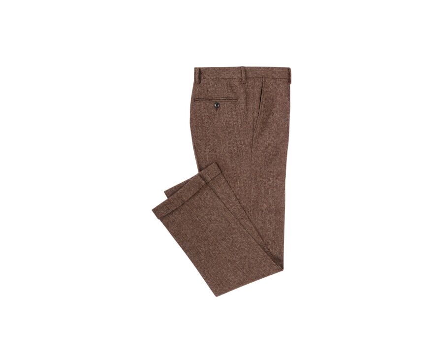 Pantalon habillé homme Chevron Marron - LAURIAN