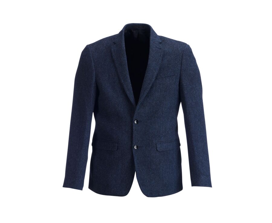 Blazer homme en tweed à chevrons marine - LAURIAN