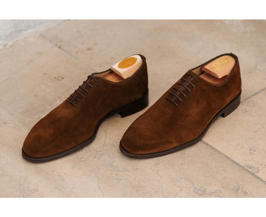Richelieu homme - Velours Havane - STANFORD GOMME