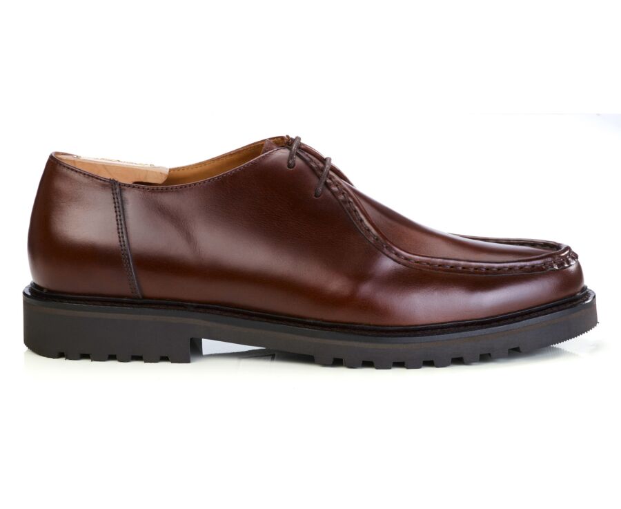 Derby homme cuir chocolat à semelle gomme - COLNEY II GOMME