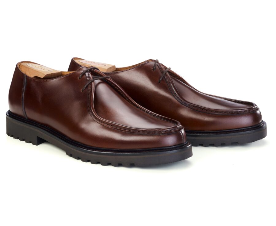 Derby homme cuir chocolat à semelle gomme - COLNEY II GOMME