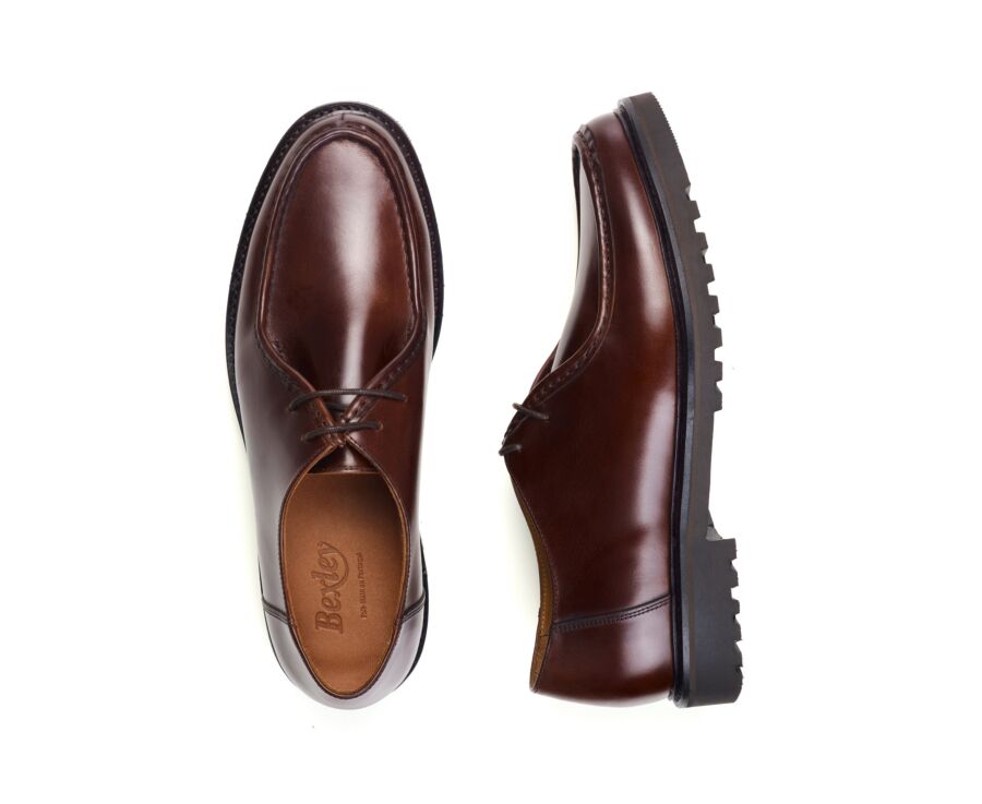Derby homme cuir chocolat à semelle gomme - COLNEY II GOMME