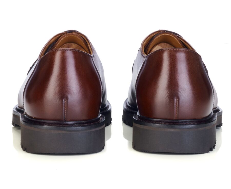 Derby homme cuir chocolat à semelle gomme - COLNEY II GOMME