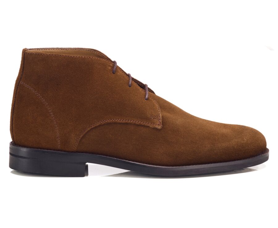 Derby boot homme 3 œillets velours havane - WATFORD II GOMME CITY