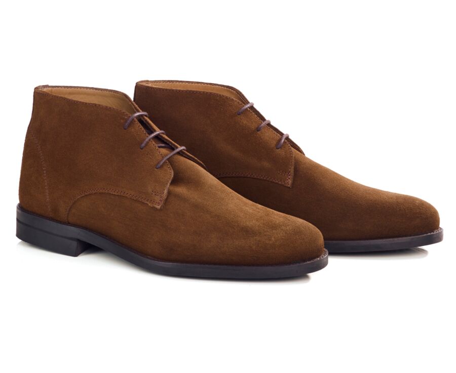 Derby boot homme 3 œillets velours havane - WATFORD II GOMME CITY