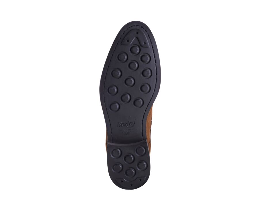 Derby boot homme 3 œillets velours havane - WATFORD II GOMME CITY