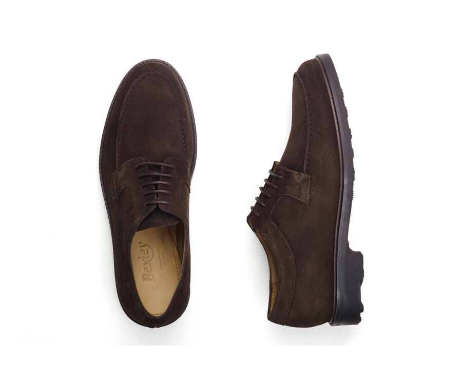Derbies homme - Velours Brun Semelle gomme - HUDSON II GOMME COUNTRY