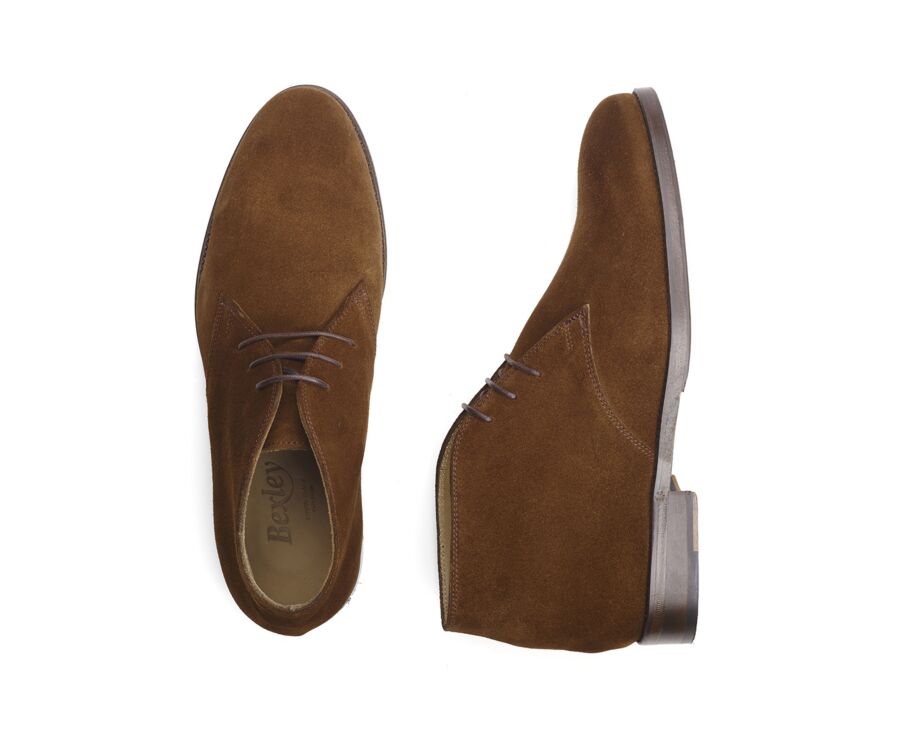 Low boots cuir homme Velours Havane - DOVAM PATIN