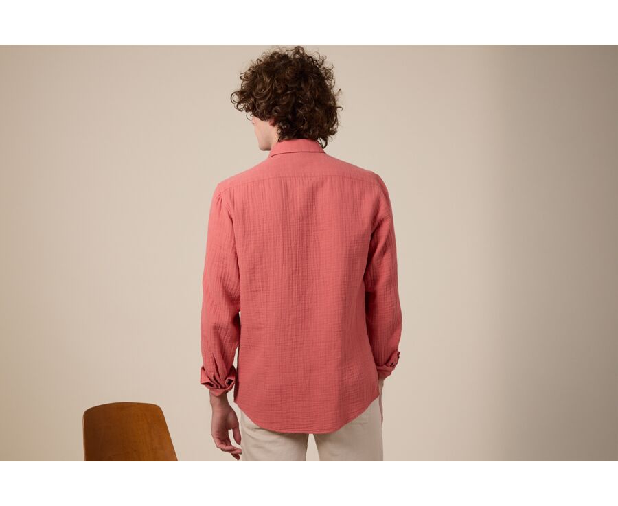 Chemise coton Corail - Col Français - SYLVIEN