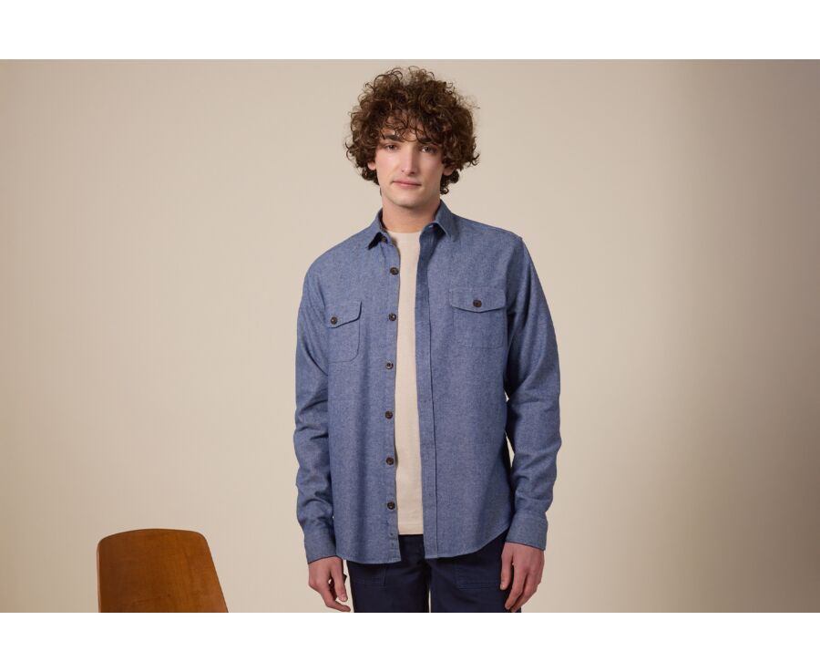 Surchemise homme coton/lin Denim - CORANTIN