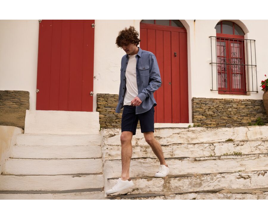 Surchemise homme coton/lin Denim - CORANTIN
